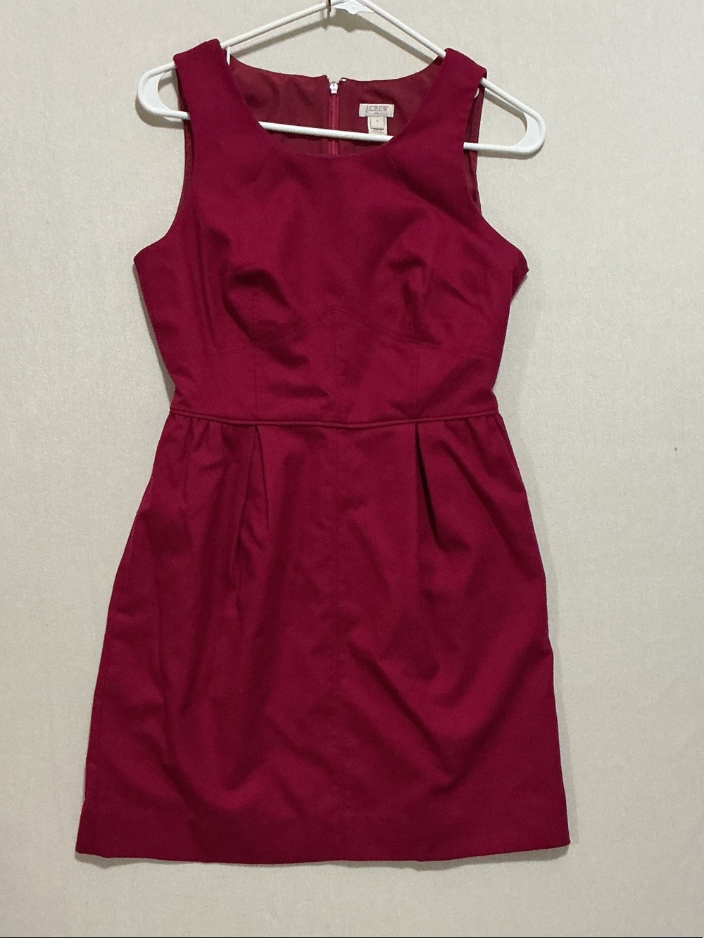 J. Crew Sleeveless Wine-Red Fit & Flare Mini Dress